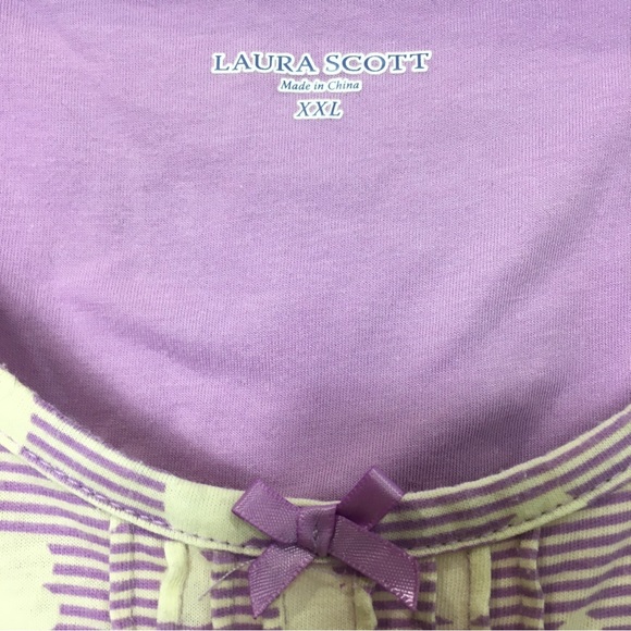 Laura Scott Pink Cotton Blend Short Sleeve Sleepwear XXL - Picture 2 of 4